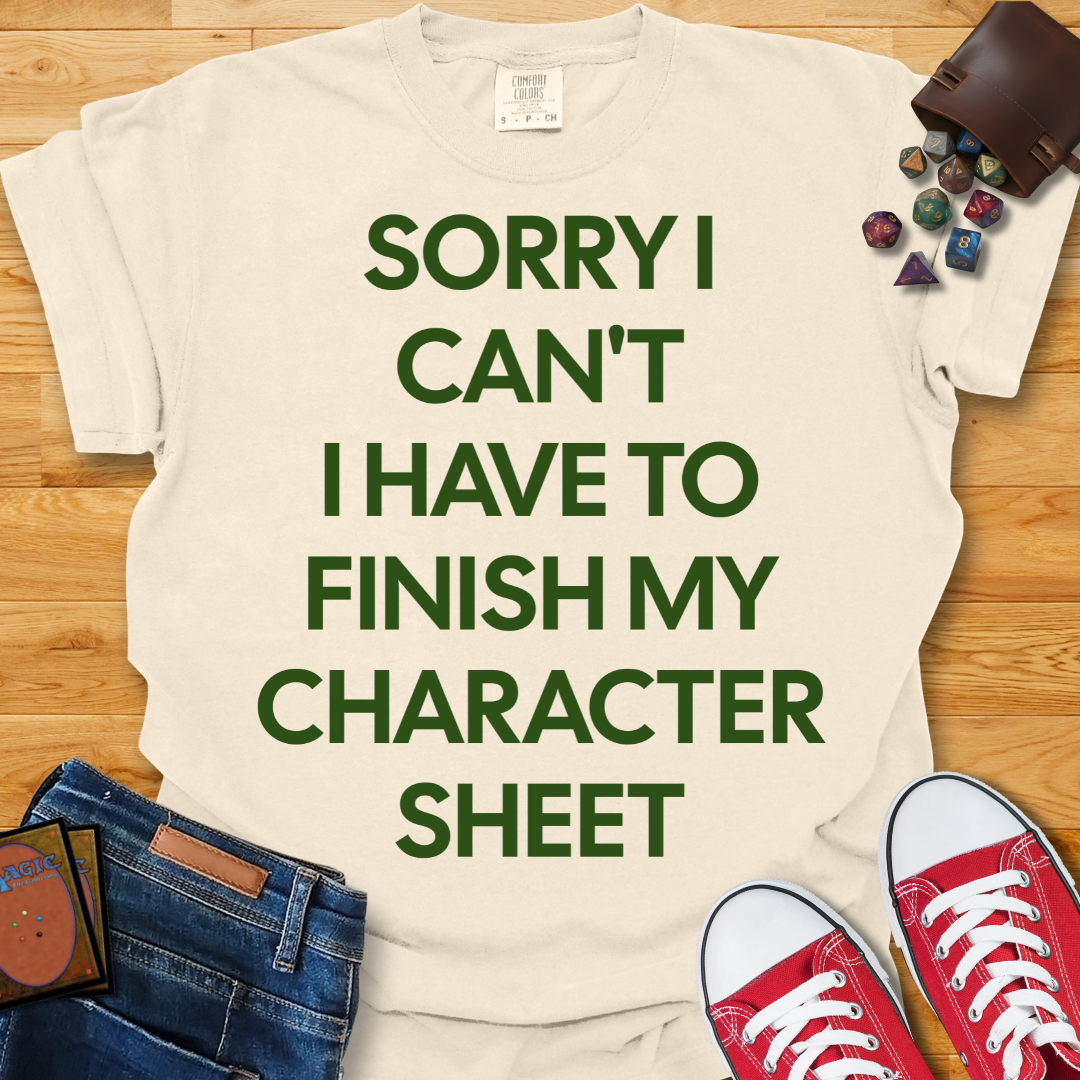 Finish Character Sheet  Shirt