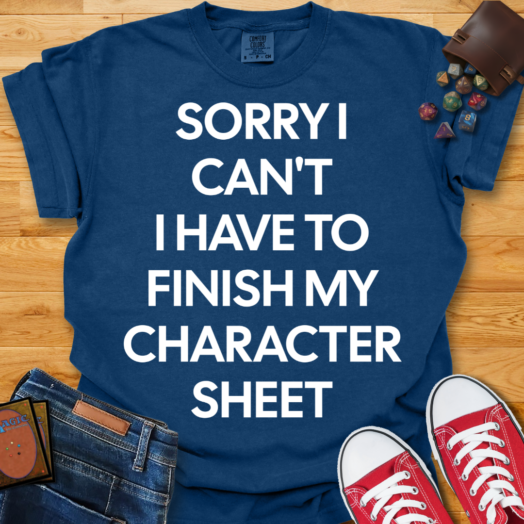 Finish Character Sheet  Shirt