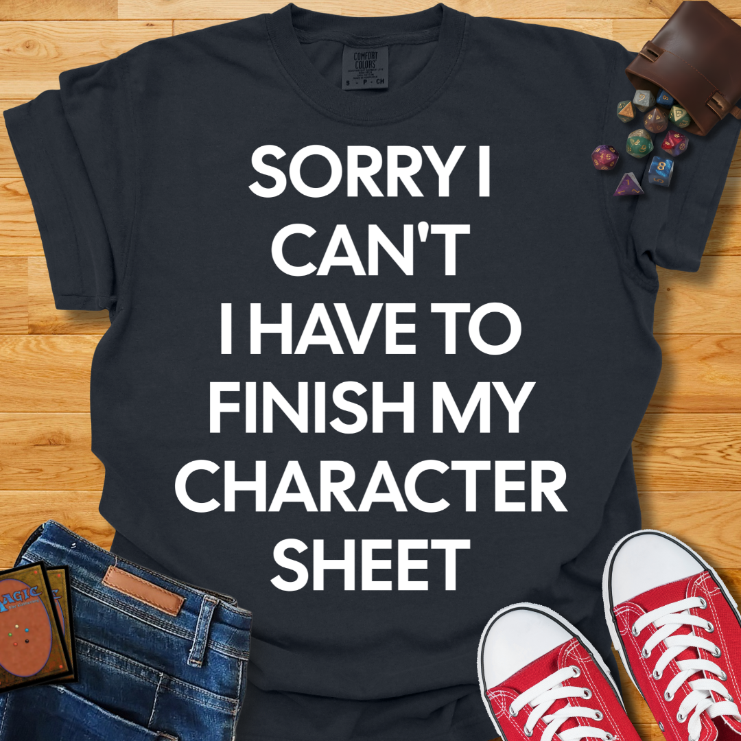 Finish Character Sheet  Shirt