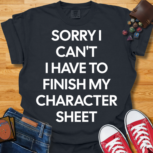Finish Character Sheet  Shirt
