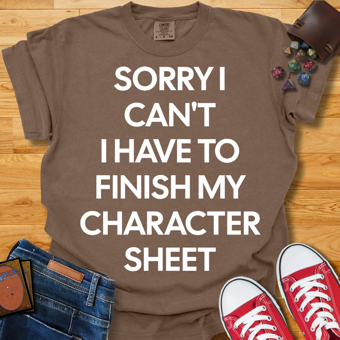 Finish Character Sheet  Shirt