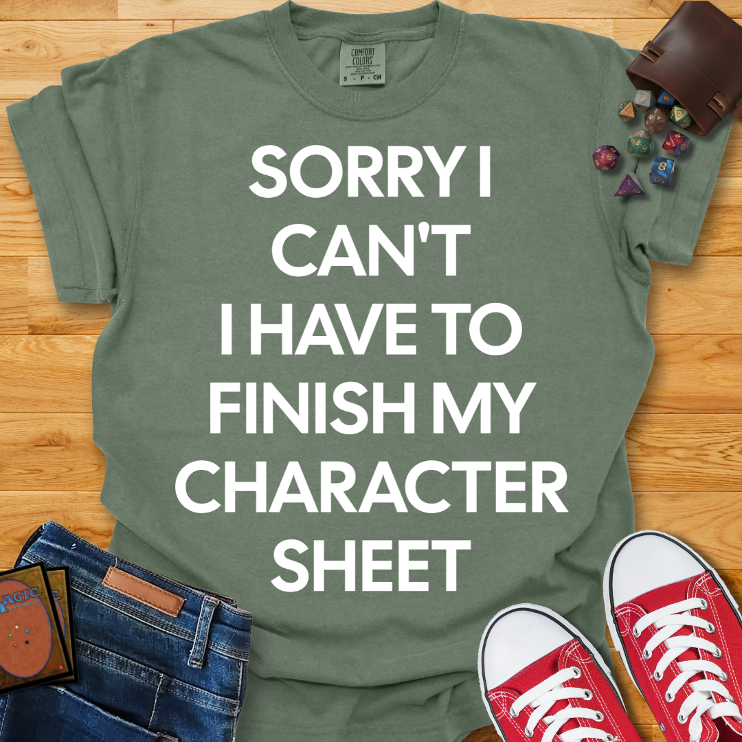 Finish Character Sheet  Shirt